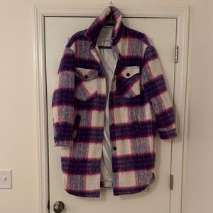 BLANK NYC Prime Time Plaid Wool-Blend Shirt Jacket